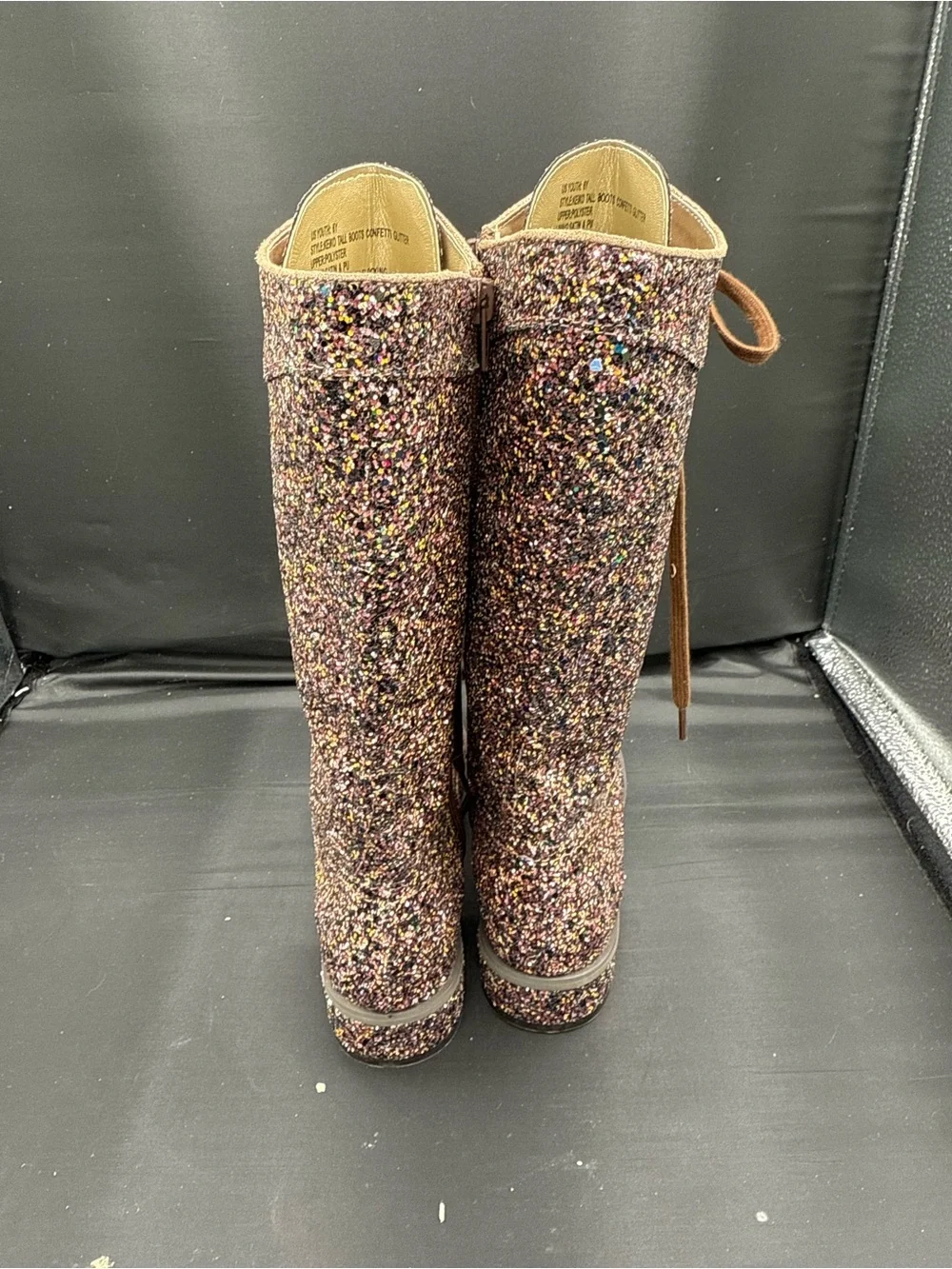 Joyfolie Keiko Confetti Glitter Tall Boots 6Y NWOT Sparkle Whimsigoth Fairycore
